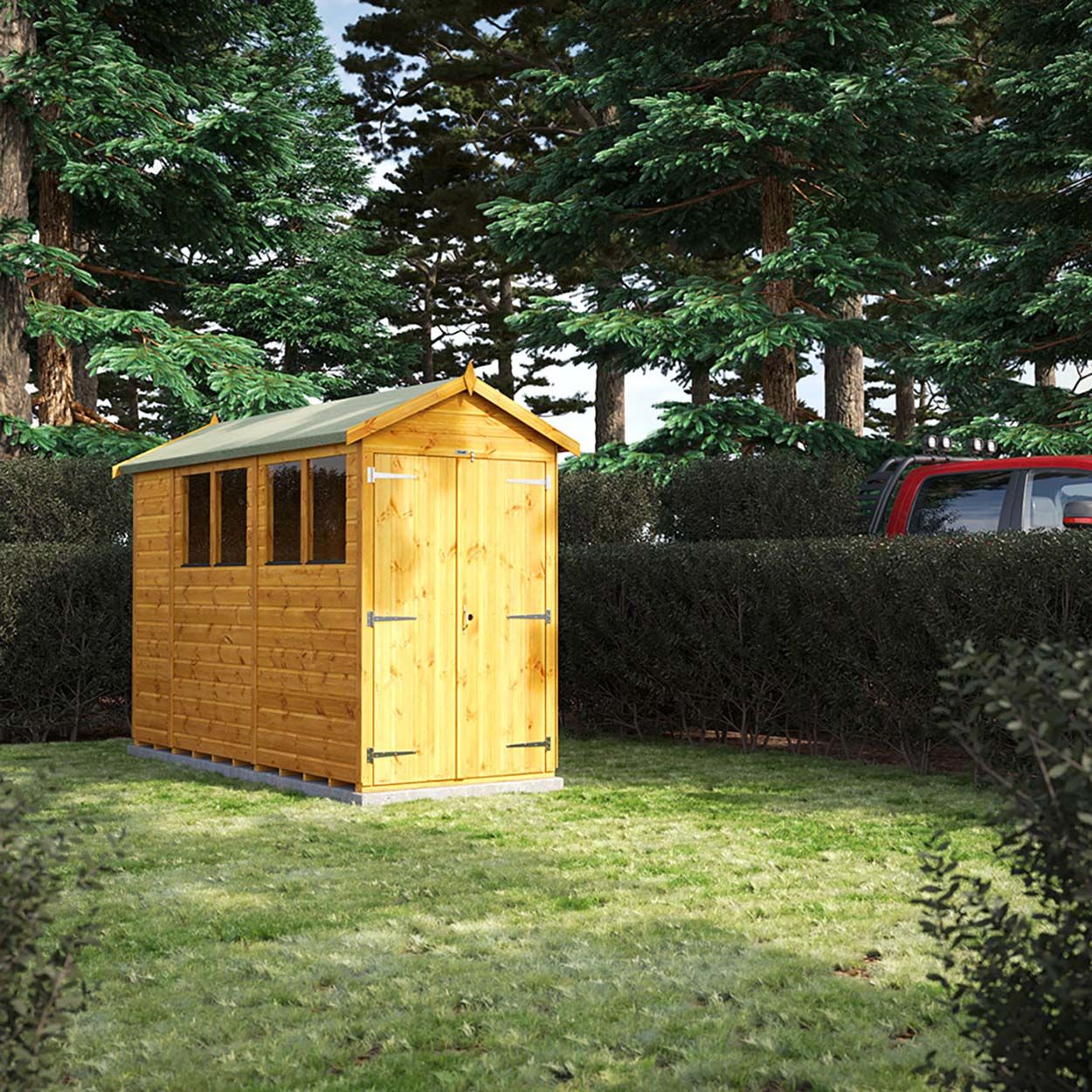 Powersheds Apex Gdn Shed 10ft x 4ft - DD