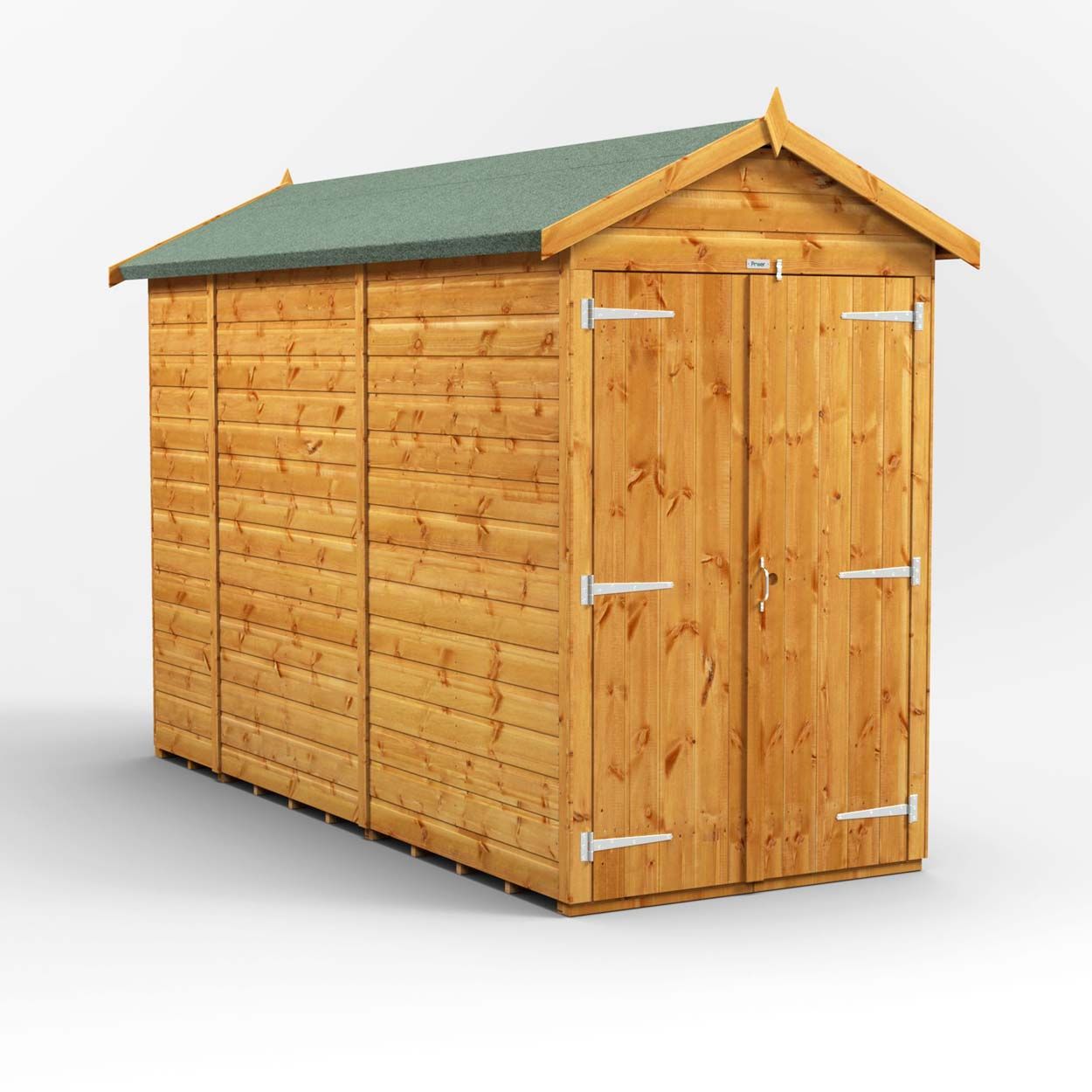 Powersheds Apex Garden Shed10ftx4ft Wndwls Dbl Drs
