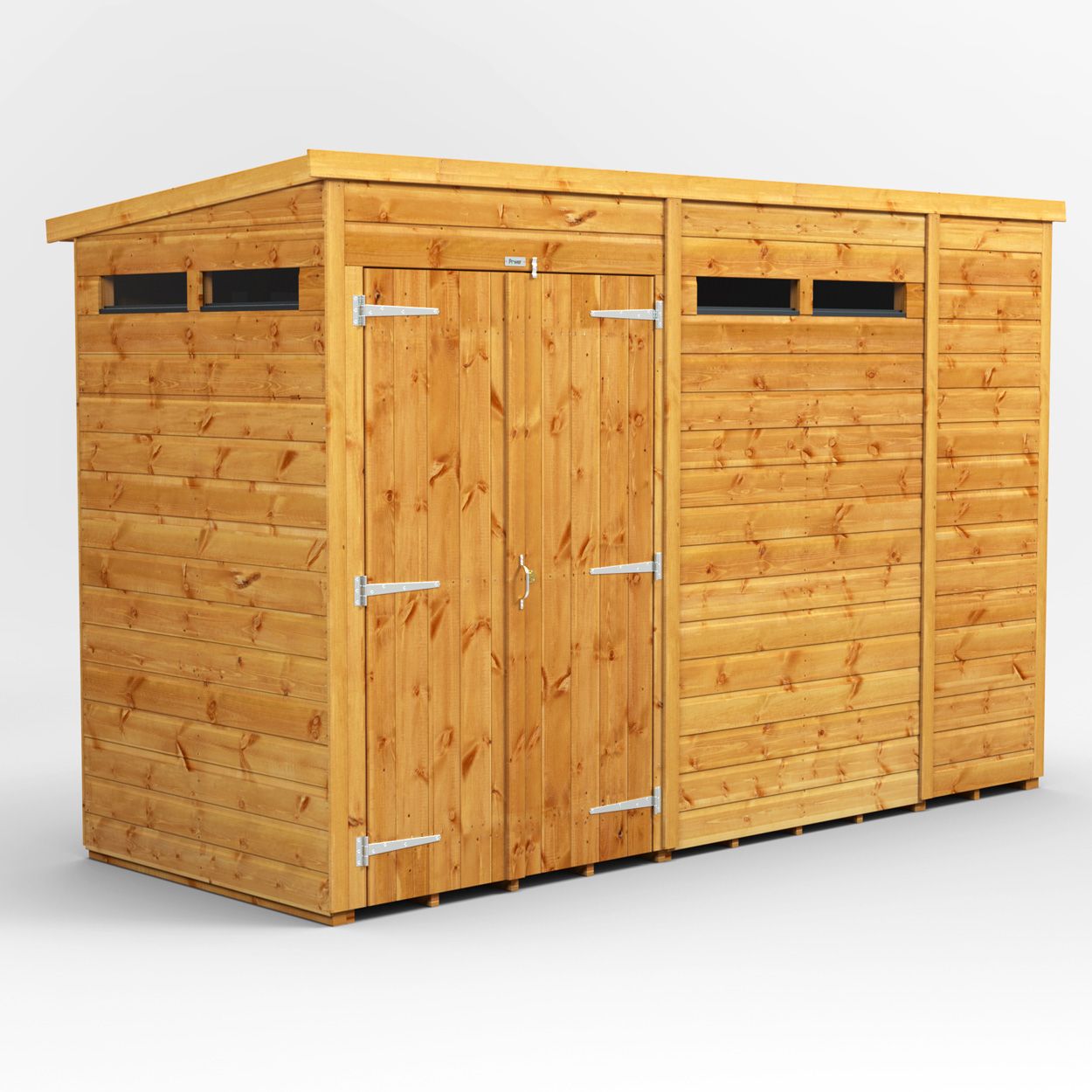Powersheds Pent Security Shed 10ftx4ft DoubleDoors