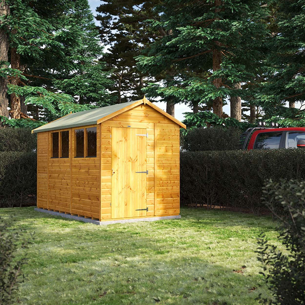 Powersheds Apex Garden Shed - 10ft x 6ft