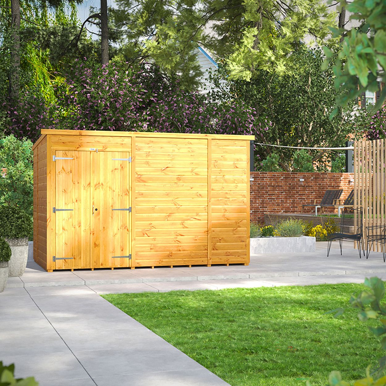 Powersheds Pent Garden Shed 10ft x6ft Windowles DD