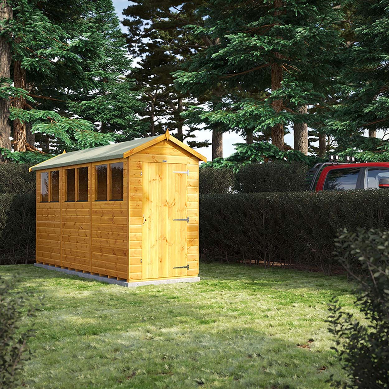 Powersheds Apex Garden Shed - 12ft x 4ft