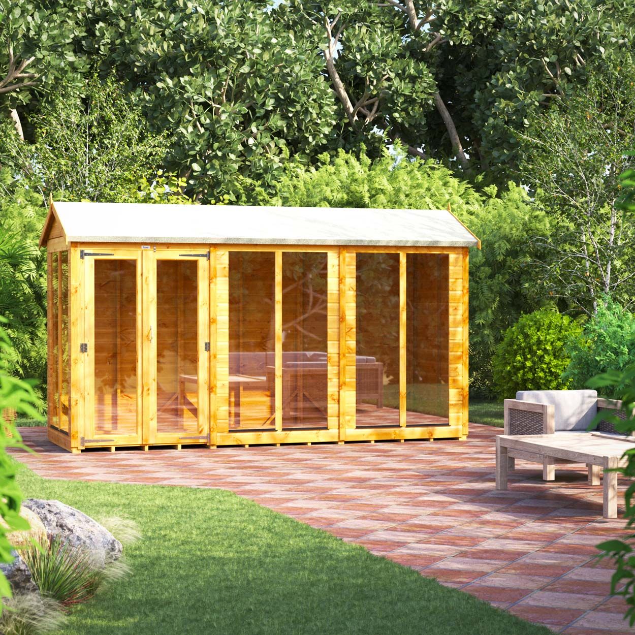Powersheds Apex Summerhouse - 12ft x 4ft