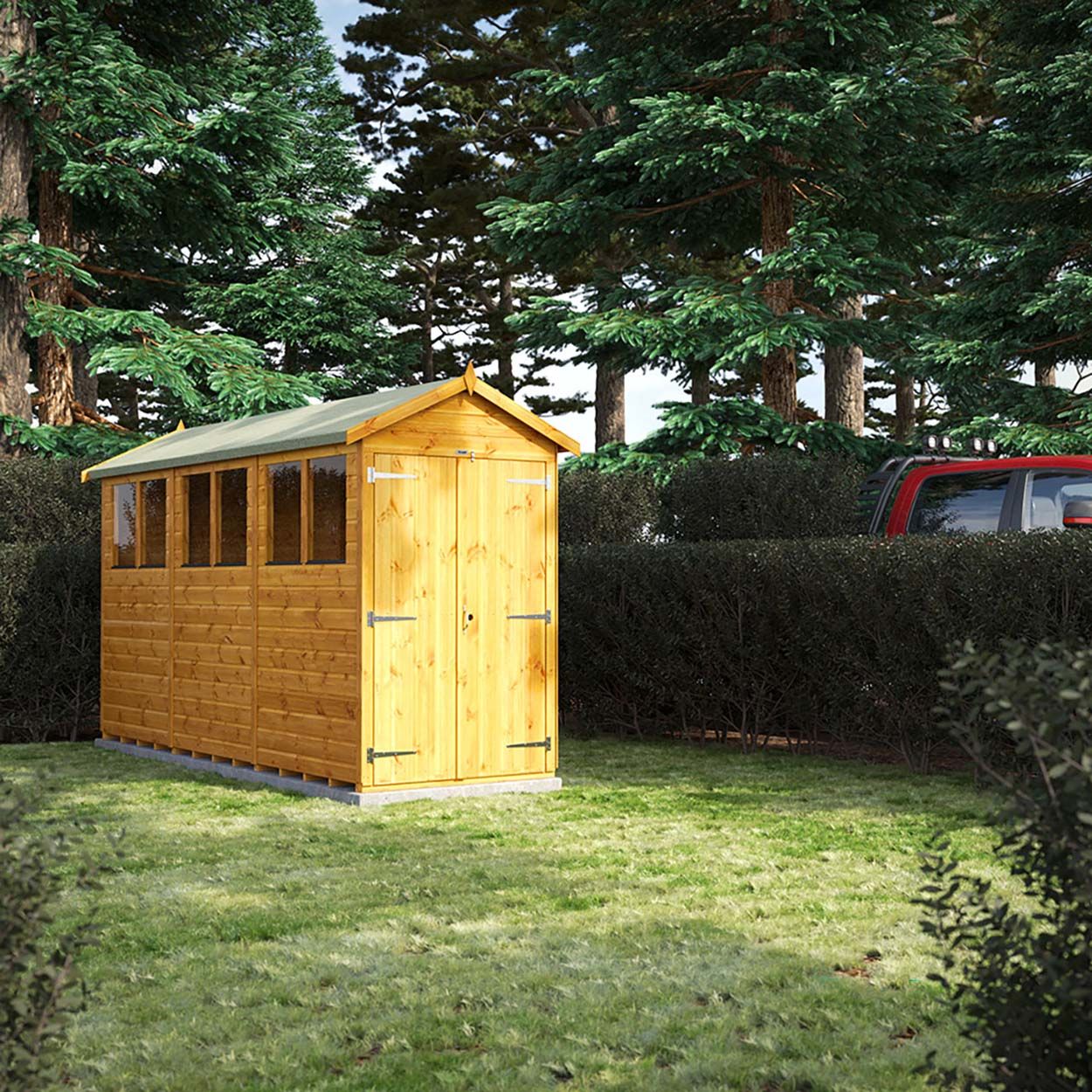 Powersheds Apex Garden Shed - 12ft x 4ft - DD