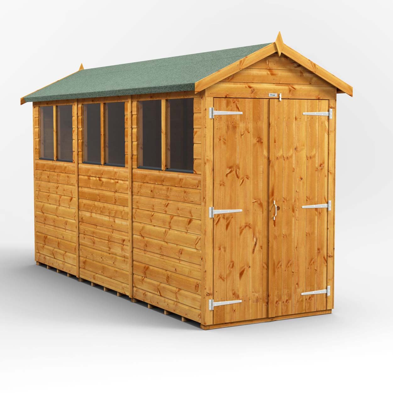 Powersheds Apex Garden Shed - 12ft x 4ft - DD