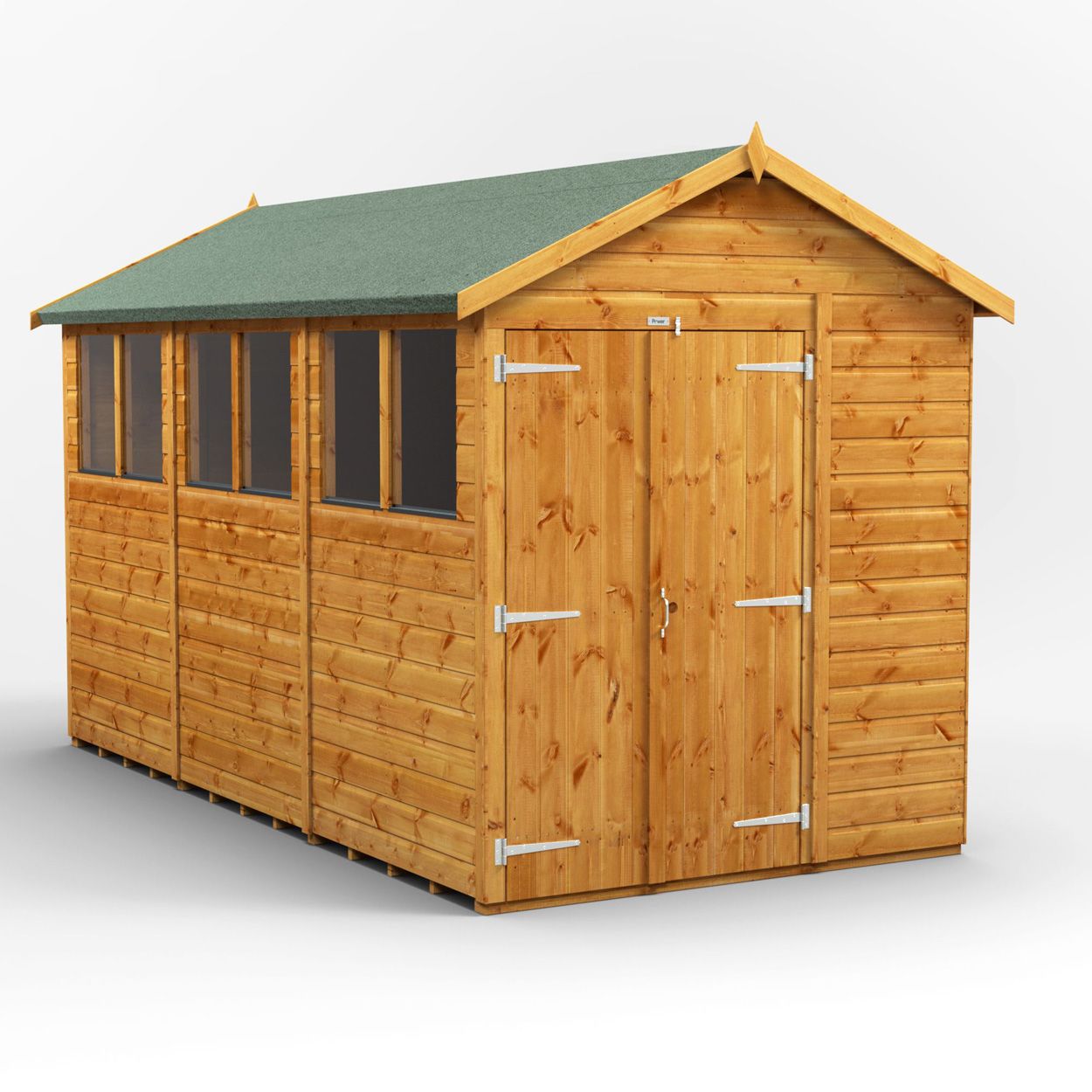 Powersheds Apex Garden Shed 12ft x 6ft Double Door