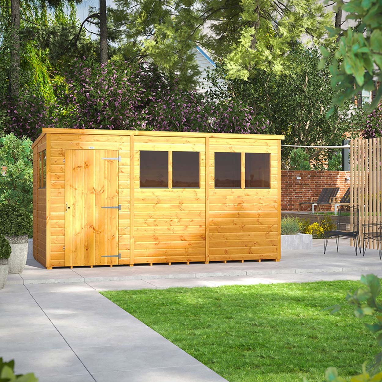 Powersheds Pent Garden Shed - 12ft x 6ft