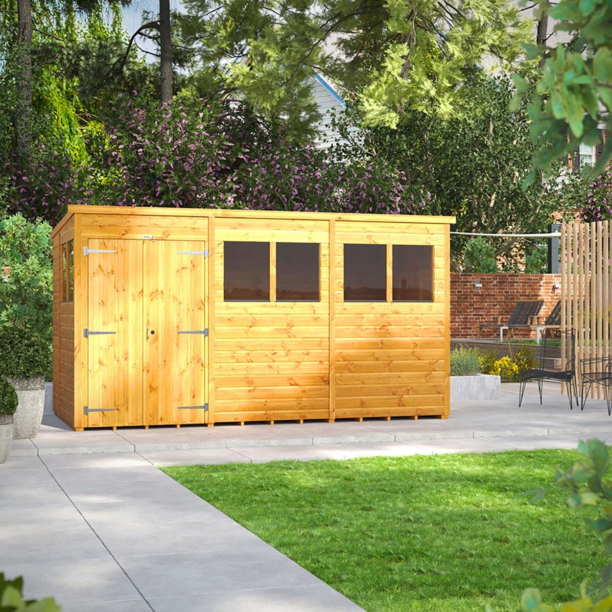 Powersheds Pent Garden Shed - 12ft x 6ft - DD