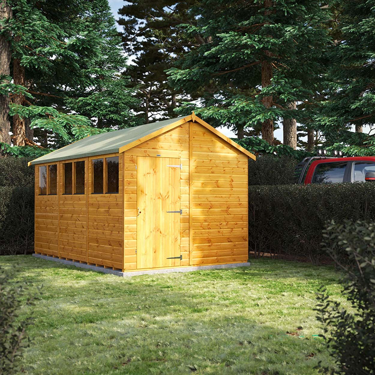 Powersheds Apex Garden Shed - 12ft x 8ft