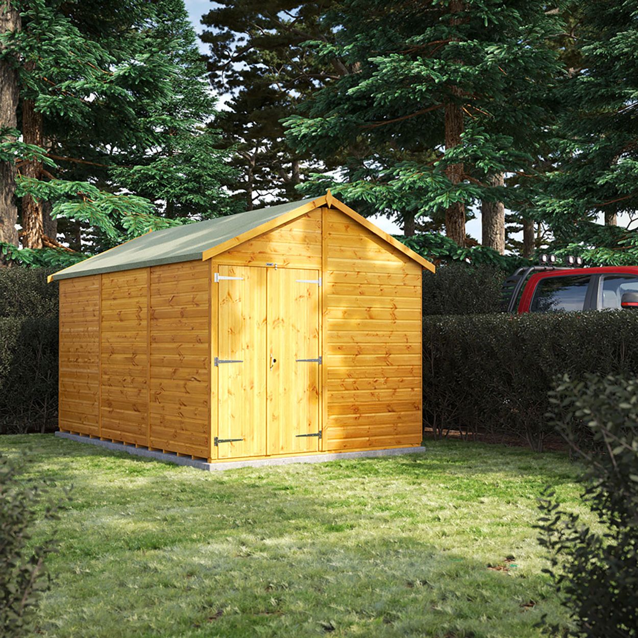 Powersheds Apex Garden Shed 12ft x 8ft WindowlesDD