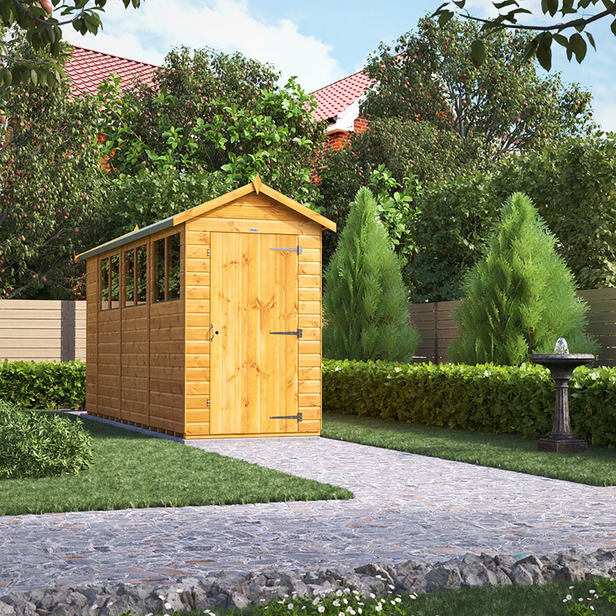 Powersheds Apex Garden Shed - 14ft x 4ft