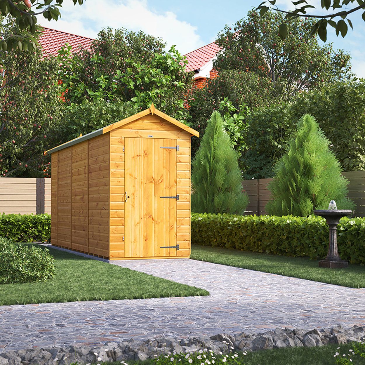 Powersheds Apex Garden Shed 14ft x 4ft Windowless