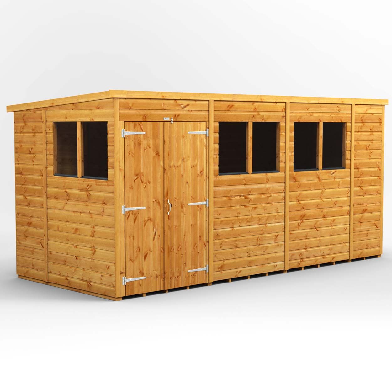 Powersheds Pent Garden Shed 14ft x 6ft Double Door