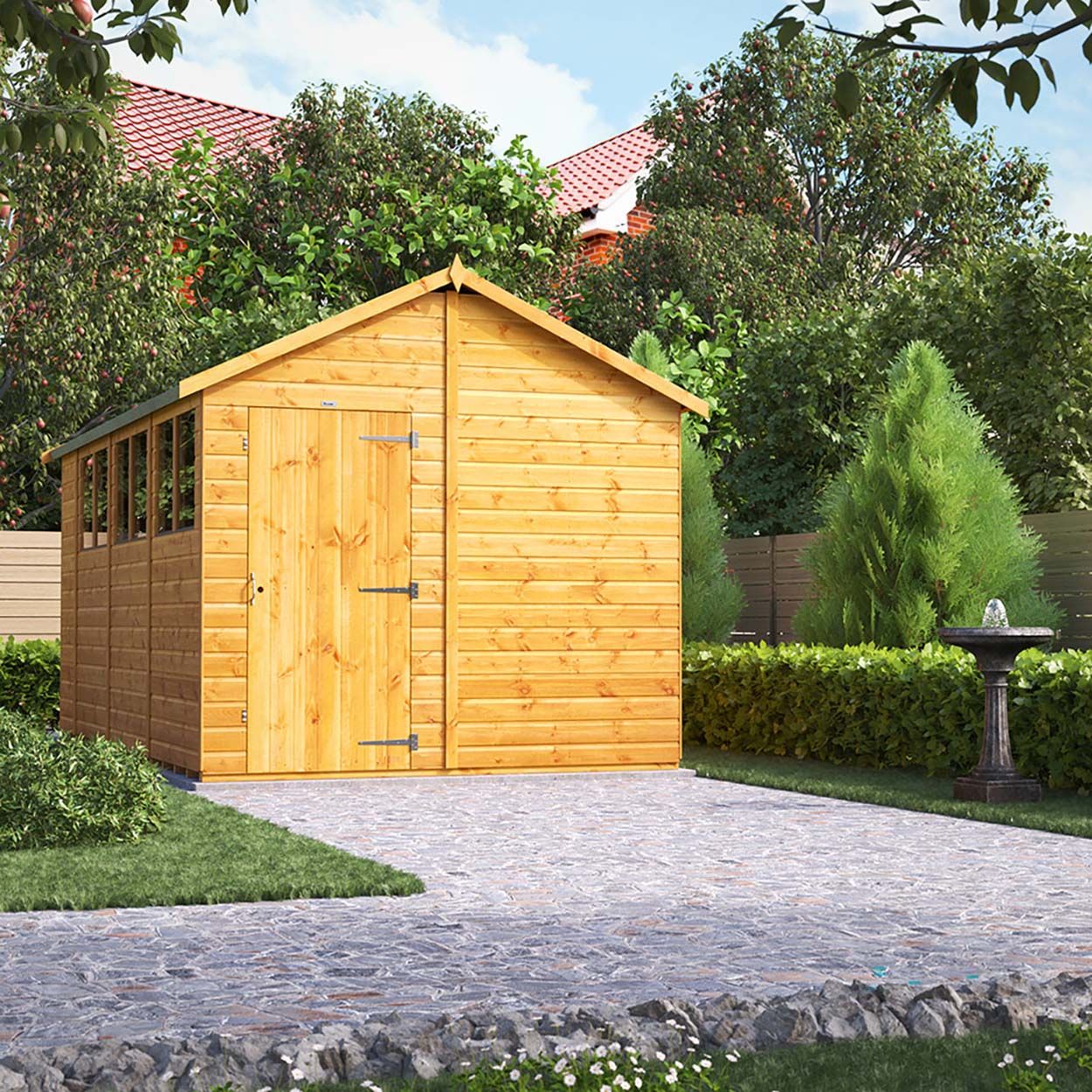 Powersheds Apex Garden Shed - 14ft x 8ft