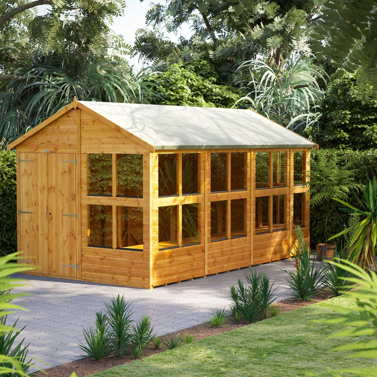 Powersheds Apex Potting Shed - 14ft x 8ft - DD