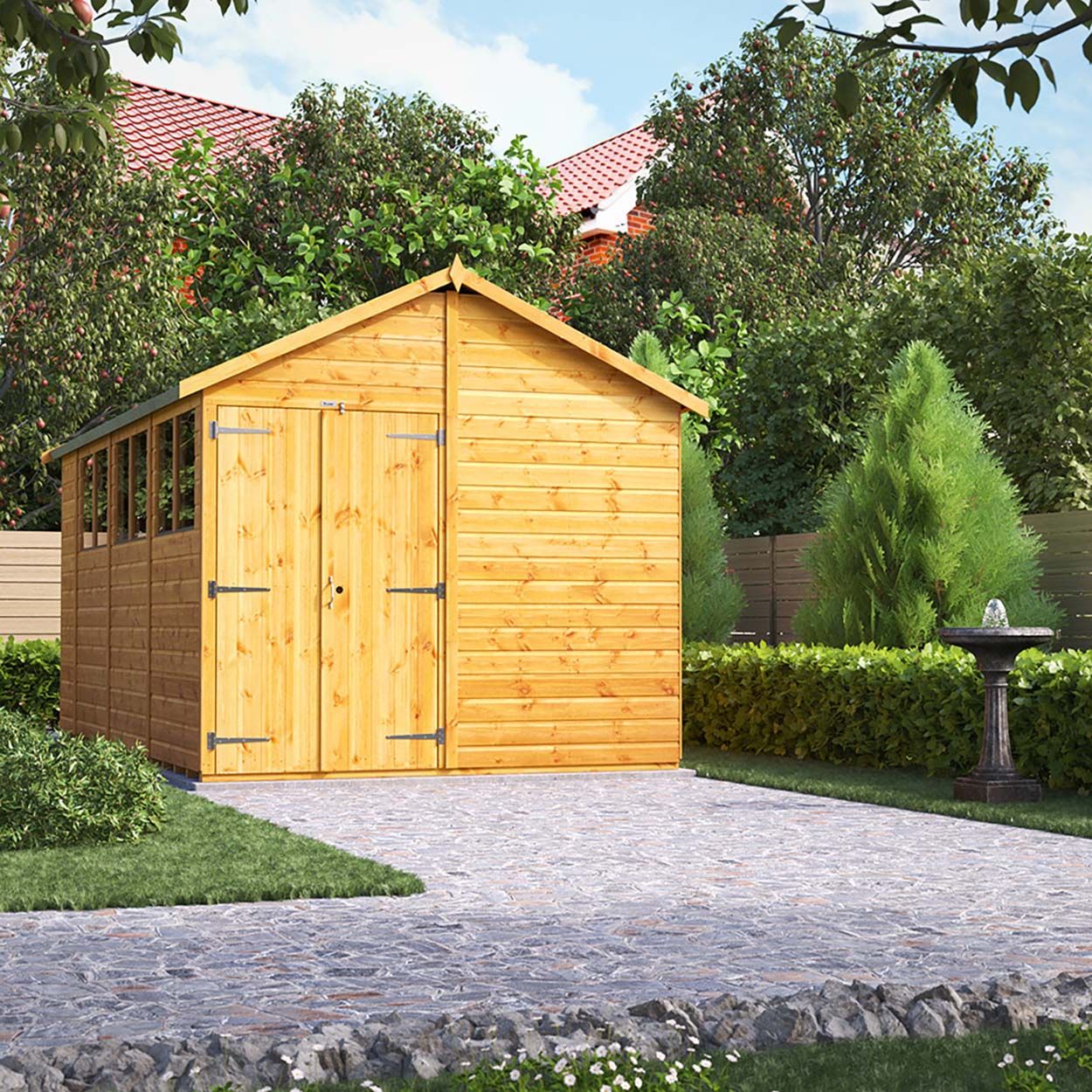Powersheds Apex Garden Shed - 14ft x 8ft - DD