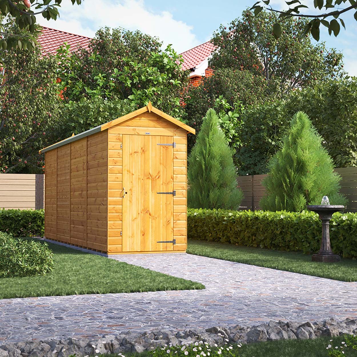 Powersheds Apex Garden Shed 16ft x 4ft Windowless