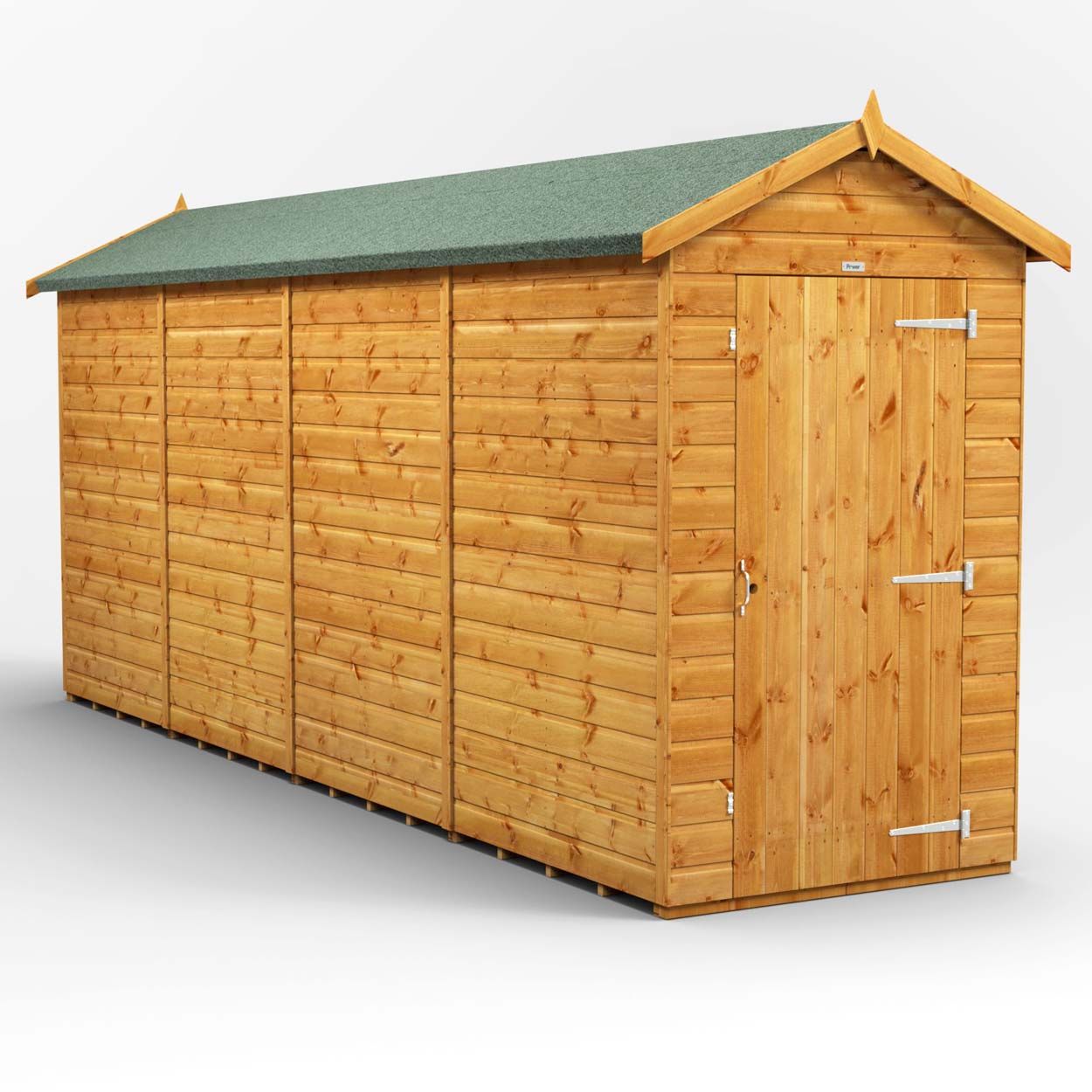 Powersheds Apex Garden Shed 16ft x 4ft Windowless