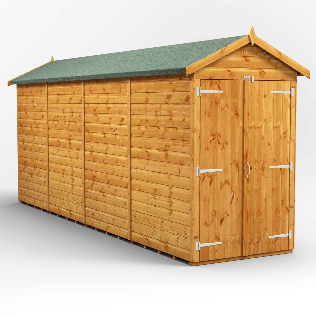 Powersheds Apex Garden Shed 16ft x 4ft WindowlesDD