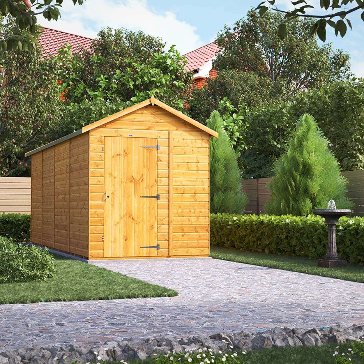 Powersheds Apex Garden Shed 16ft x 6ft Windowless