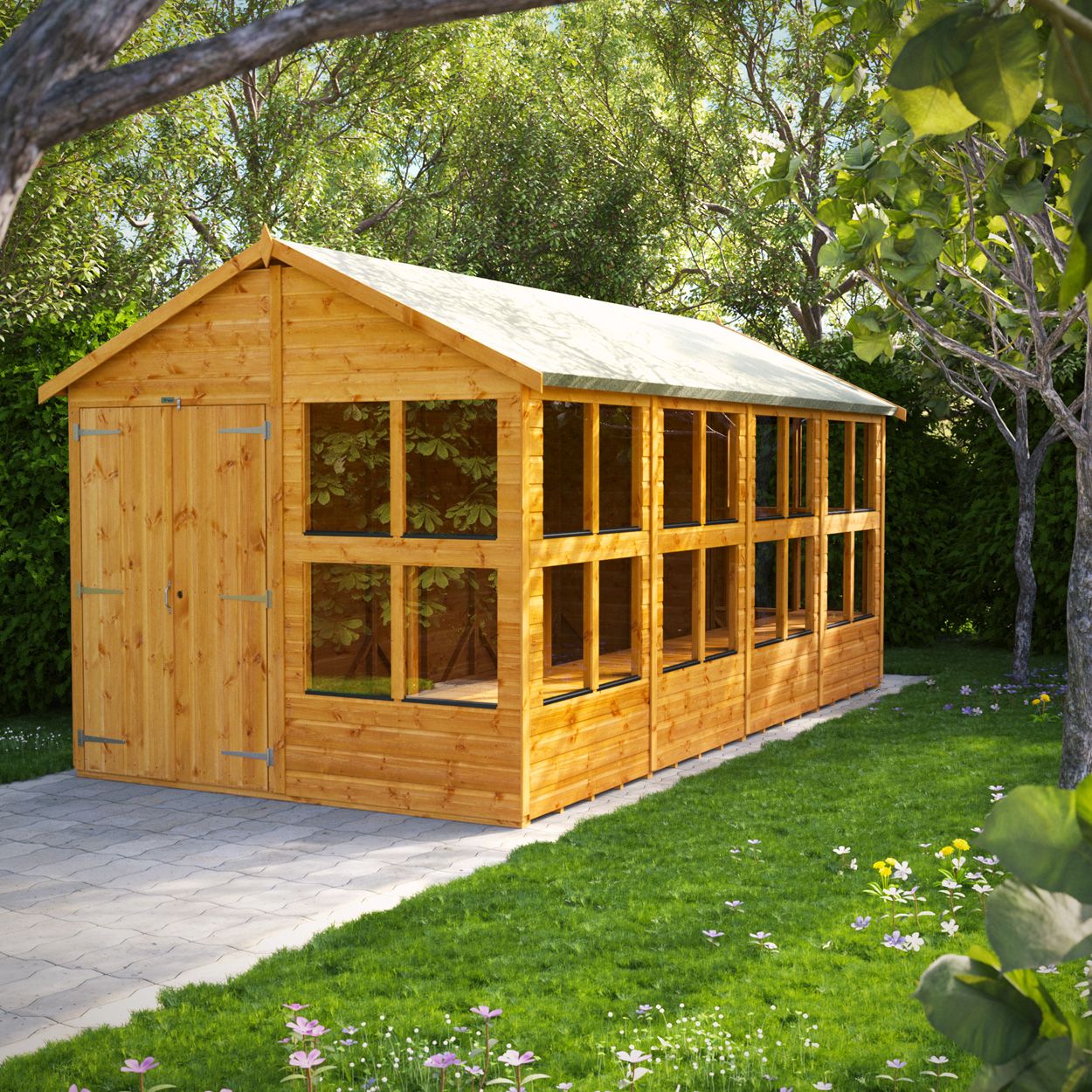 Powersheds Apex Potting Shed - 16ft x 8ft - DD