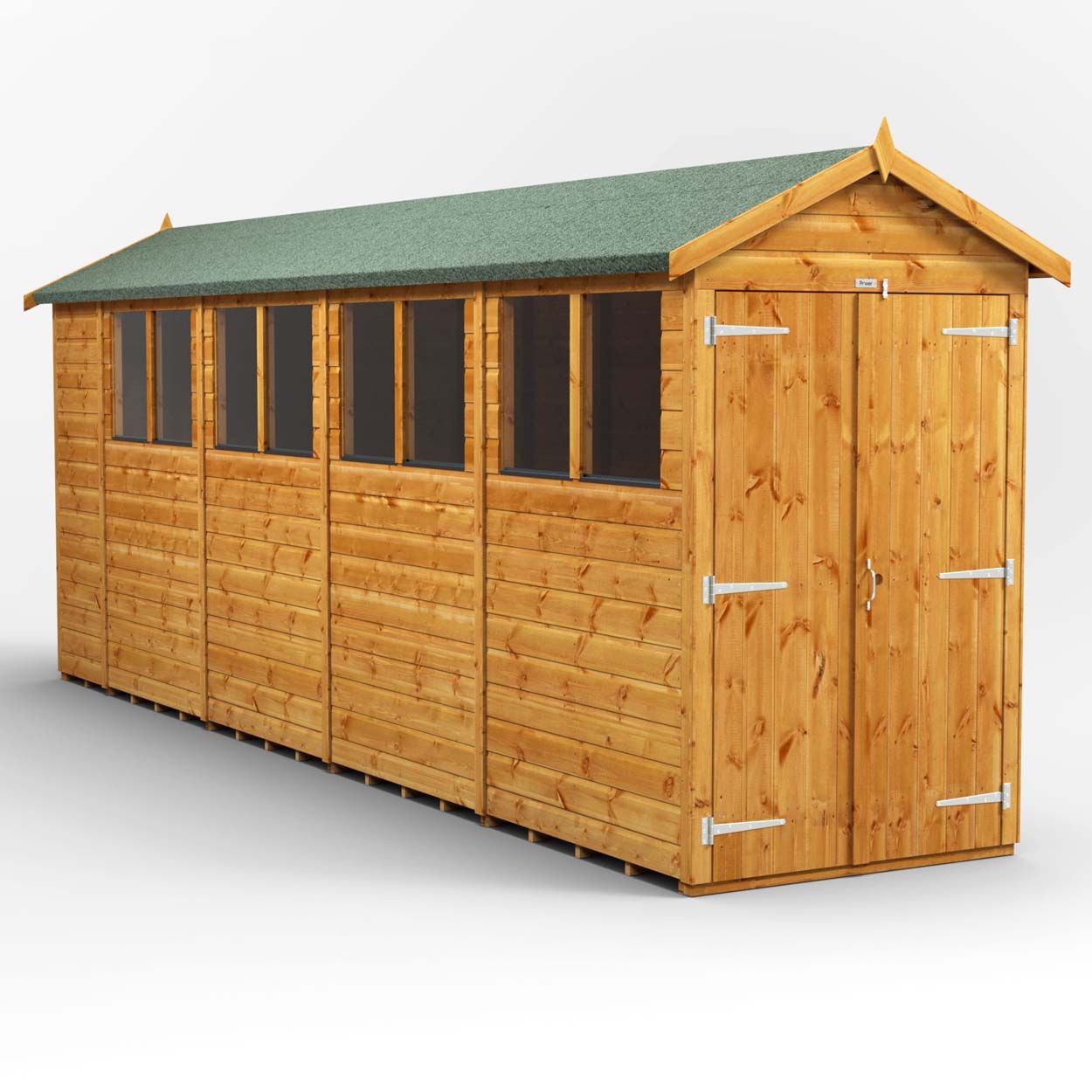 Powersheds Apex Garden Shed - 18ft x 4ft - DD
