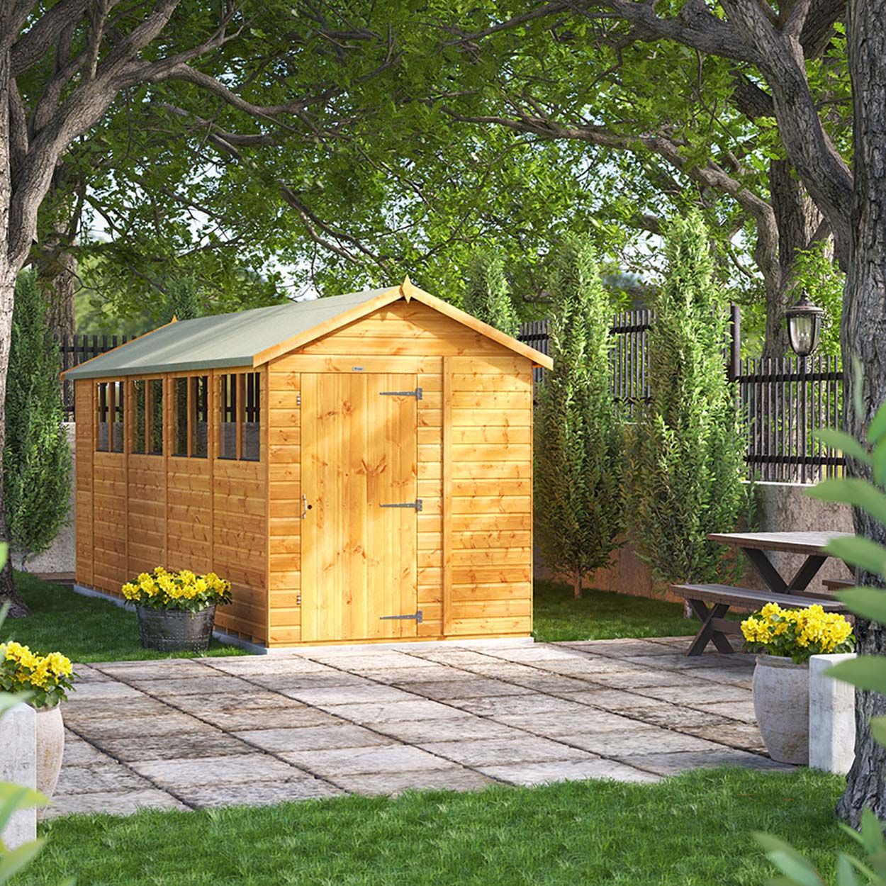 Powersheds Apex Garden Shed - 18ft x 6ft