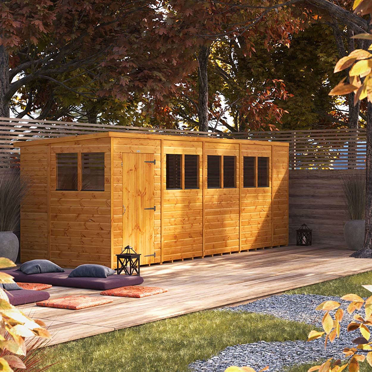Powersheds Pent Garden Shed - 18ft x 6ft