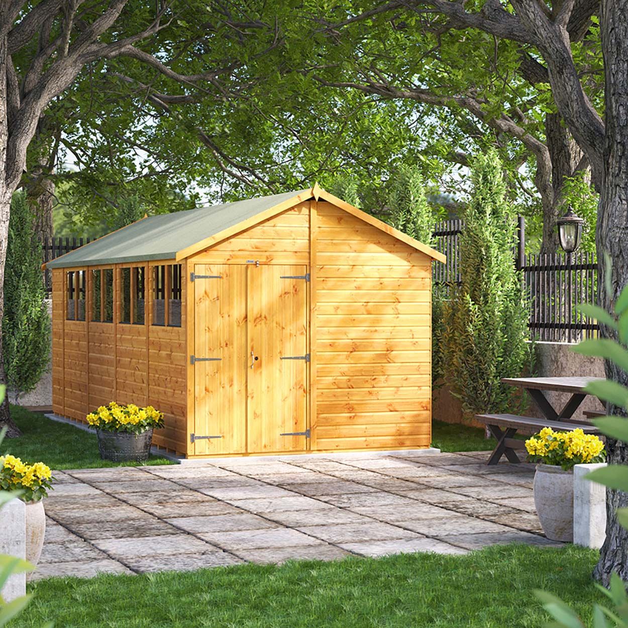 Powersheds Apex Garden Shed - 18ft x 8ft - DD