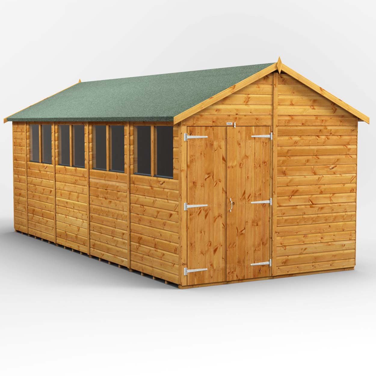 Powersheds Apex Garden Shed - 18ft x 8ft - DD