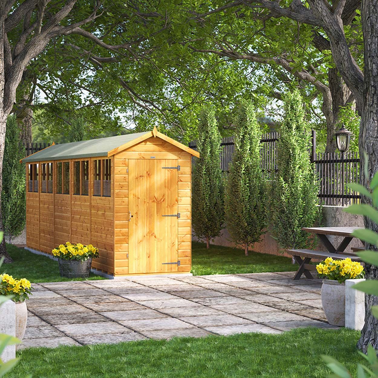 Powersheds Apex Garden Shed - 20ft x 4ft