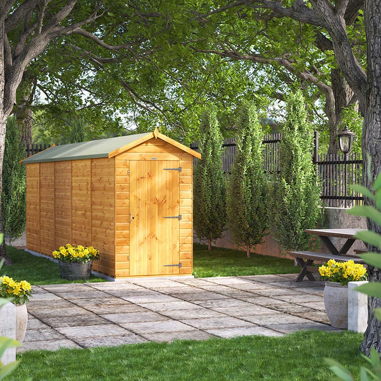 Powersheds Apex Garden Shed 20ft x 4ft Windowless