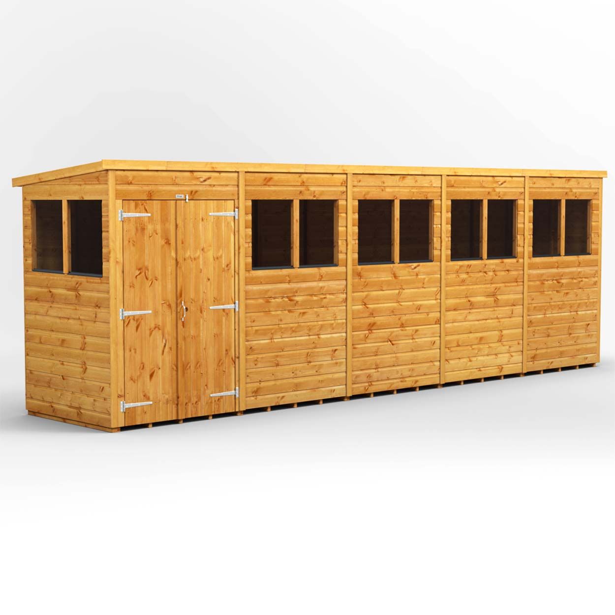 Powersheds Pent Garden Shed - 20ft x 4ft - DD