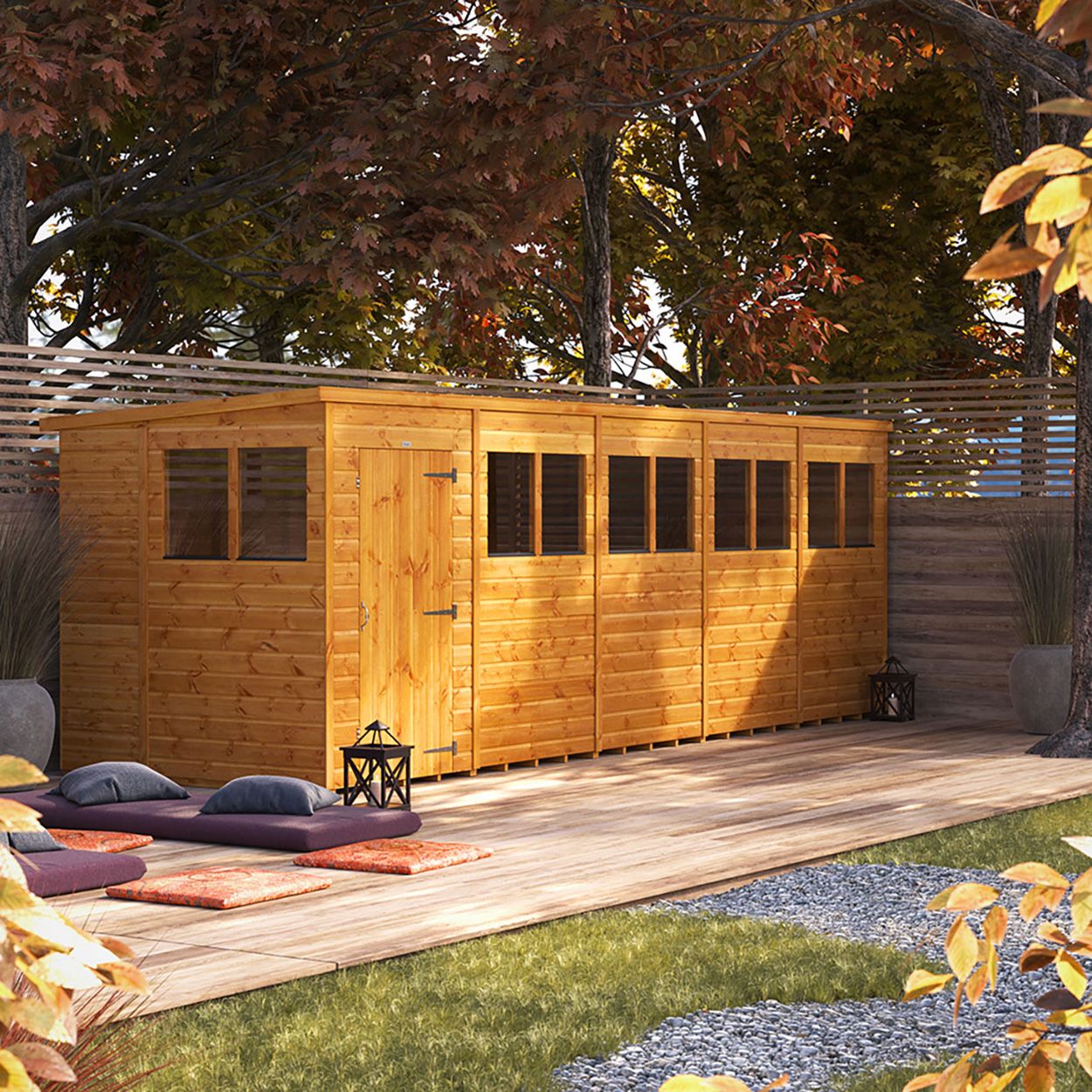 Powersheds Pent Garden Shed - 20ft x 6ft