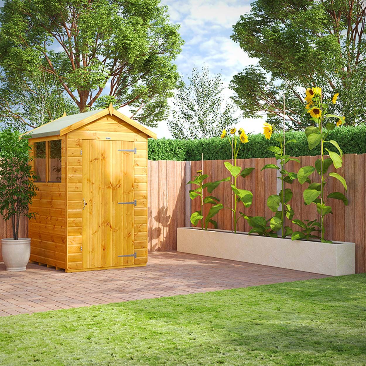 Powersheds Apex Garden Shed - 4ft x 4ft