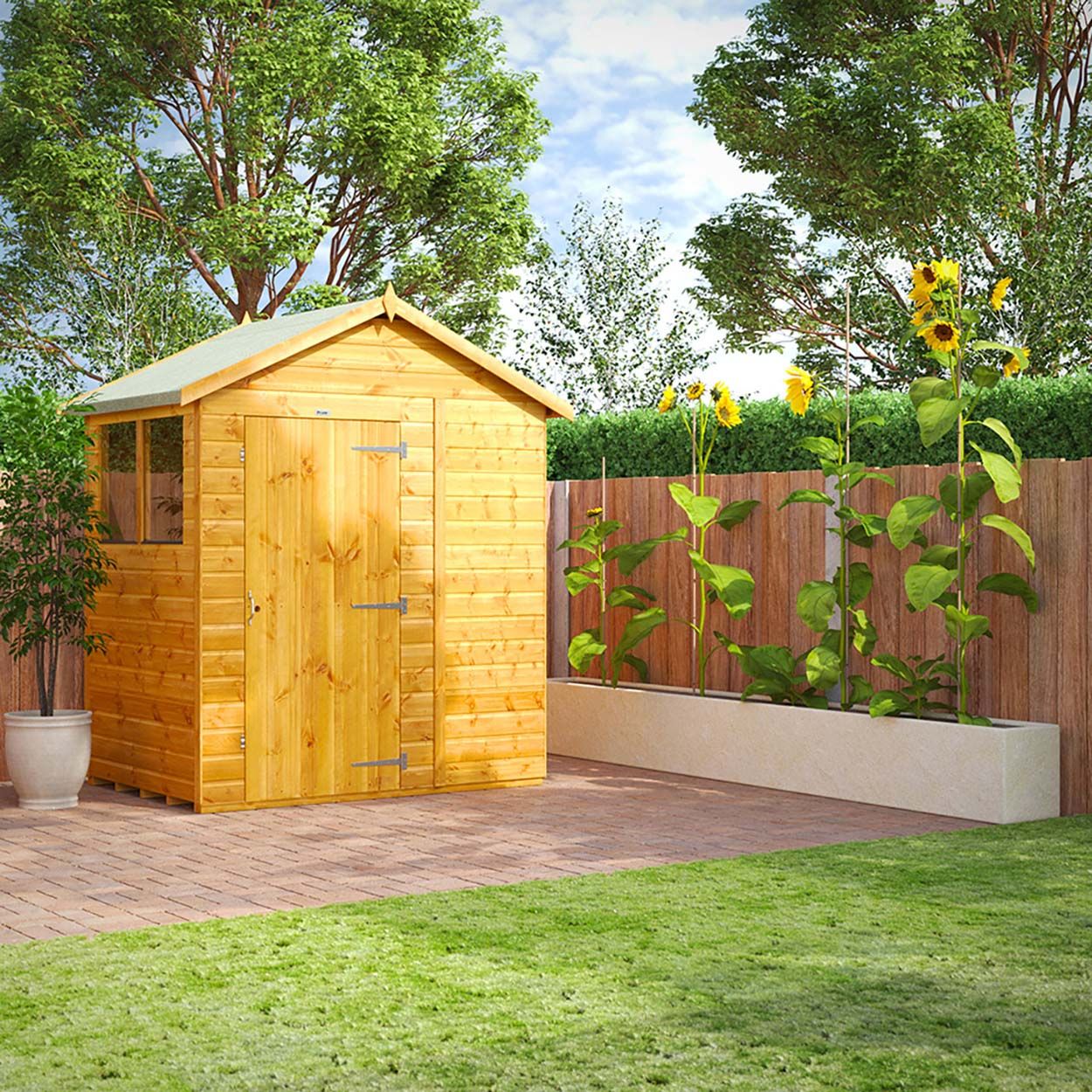 Powersheds Apex Garden Shed - 4ft x 6ft