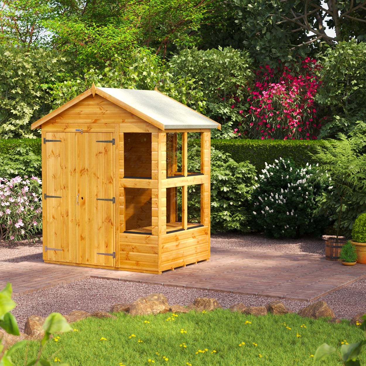 Powersheds Apex Potting Shed - 4ft x 6ft - DD