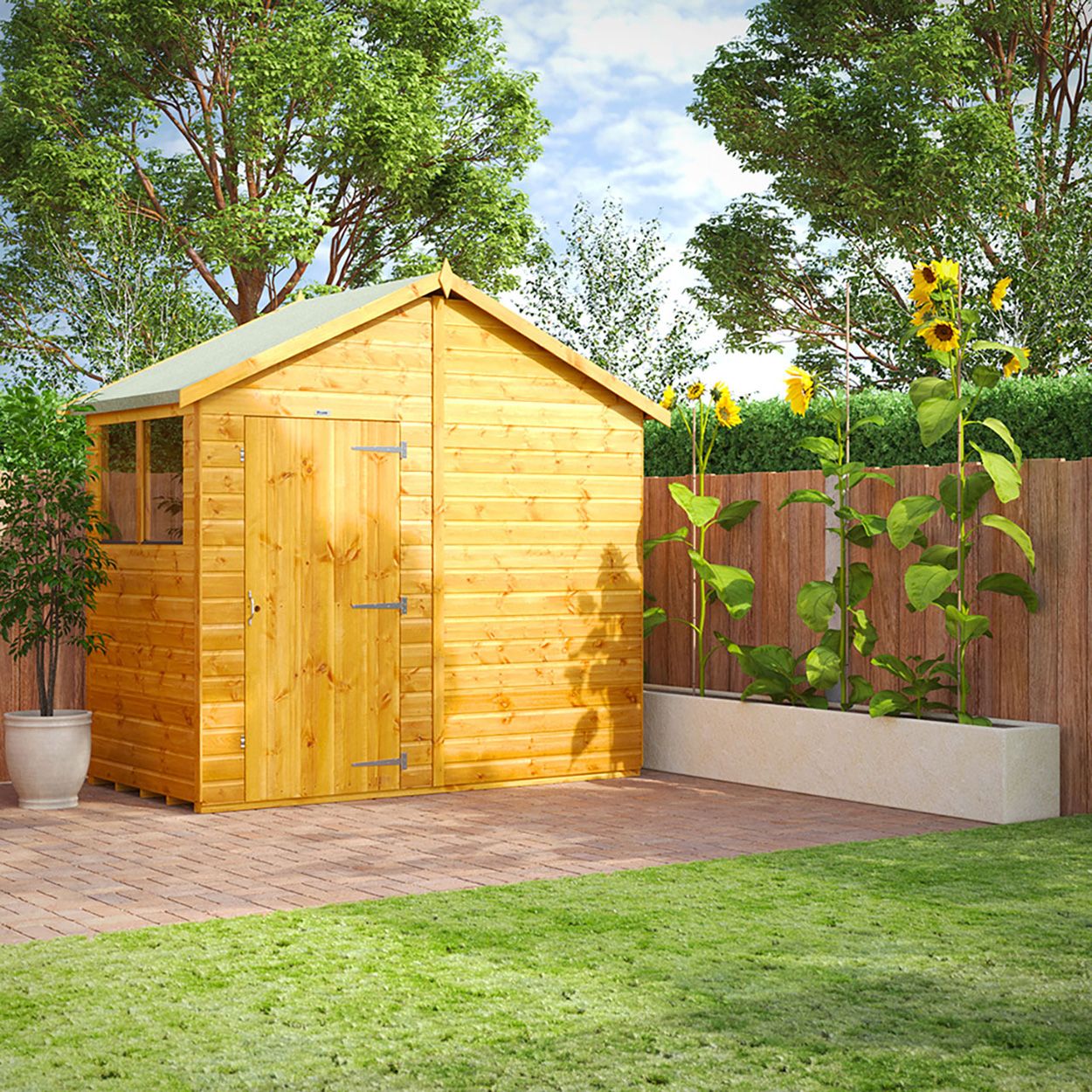 Powersheds Apex Garden Shed - 4ft x 8ft