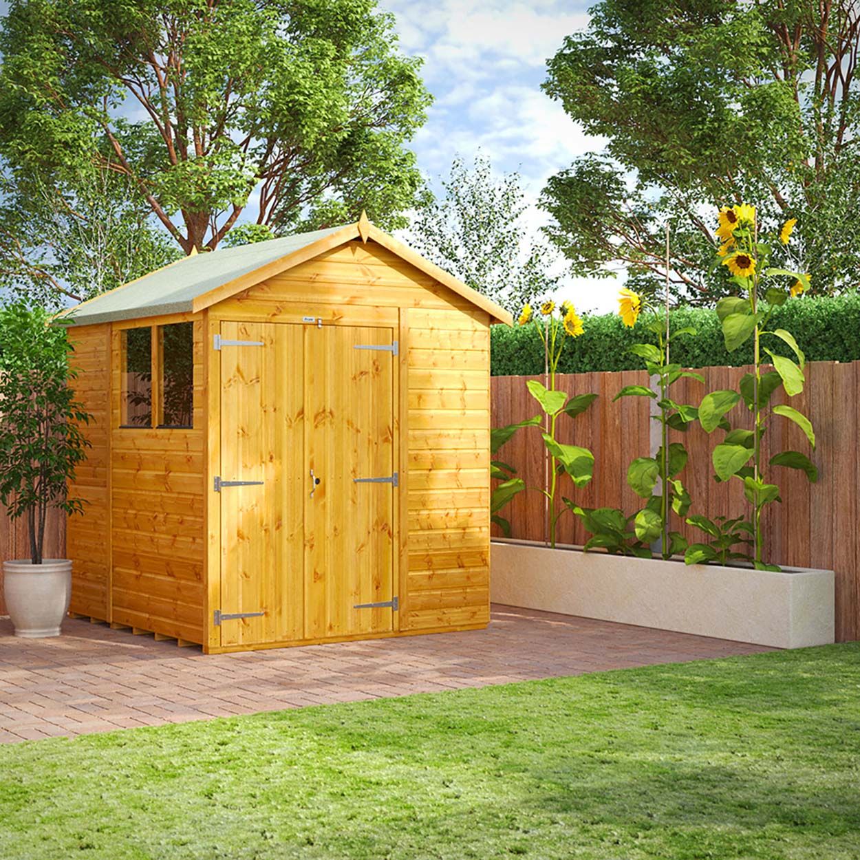 Powersheds Apex Garden Shed - 6ft x 6ft - DD