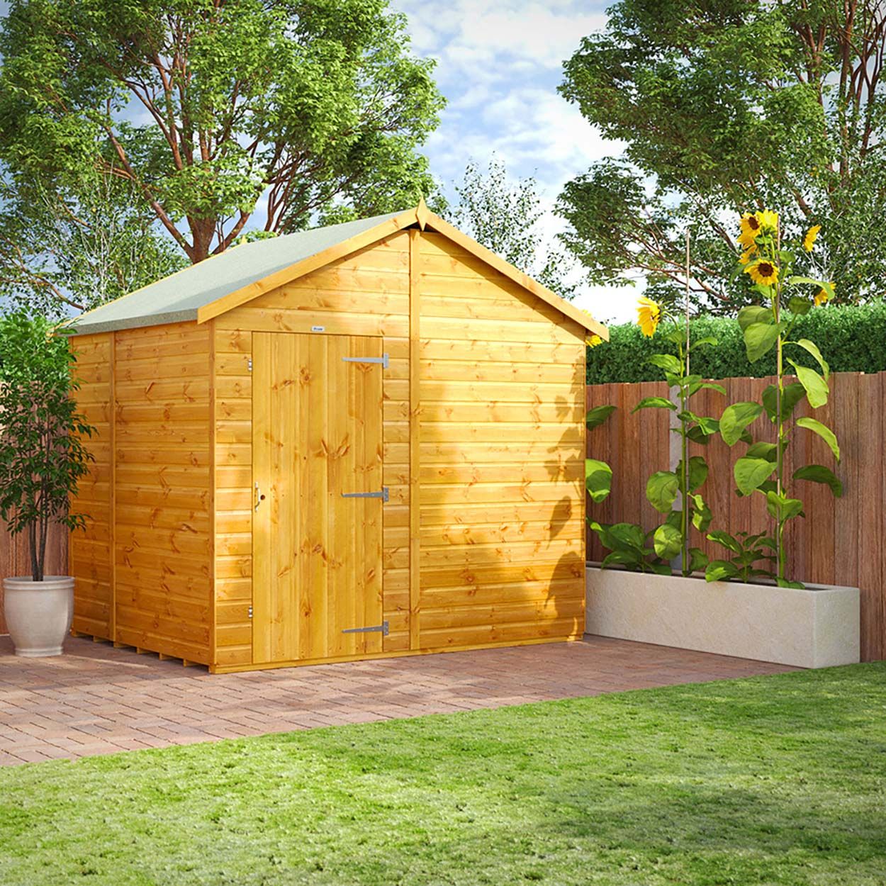 Powersheds Apex Garden Shed 6ft x 8ft - Windowless
