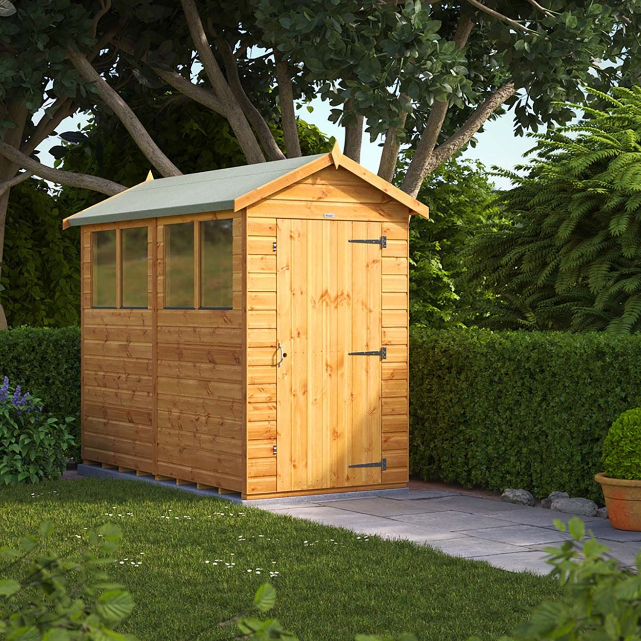Powersheds Apex Garden Shed - 8ft x 4ft