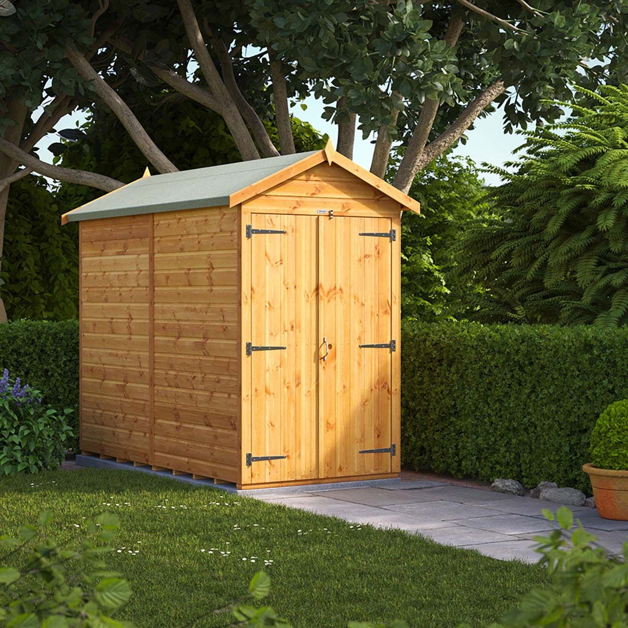 Powersheds Apex Garden Shed 8ft x 4ft WindowlessDD