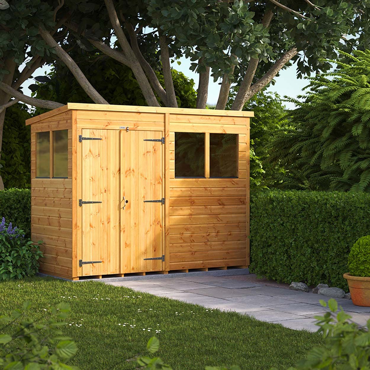 Powersheds Pent Garden Shed - 8ft x 4ft - DD