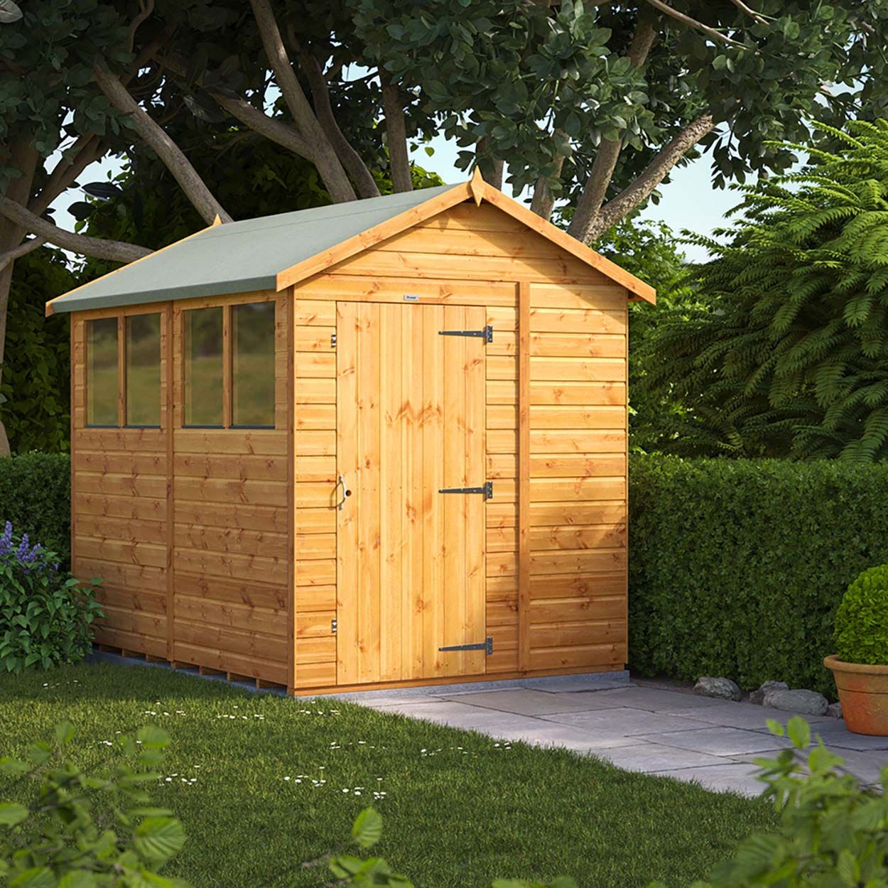 Powersheds Apex Garden Shed - 8ft x 6ft