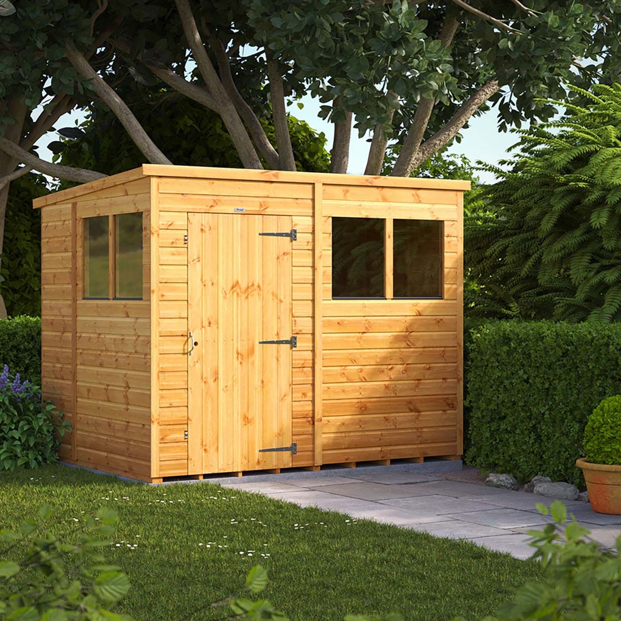 Powersheds Pent Garden Shed - 8ft x 6ft