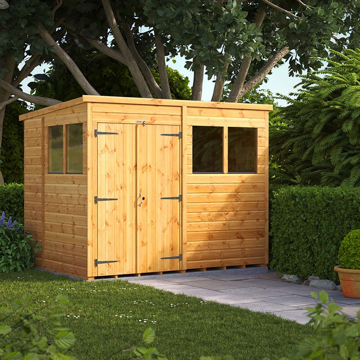 Powersheds Pent Garden Shed - 8ft x 6ft - DD