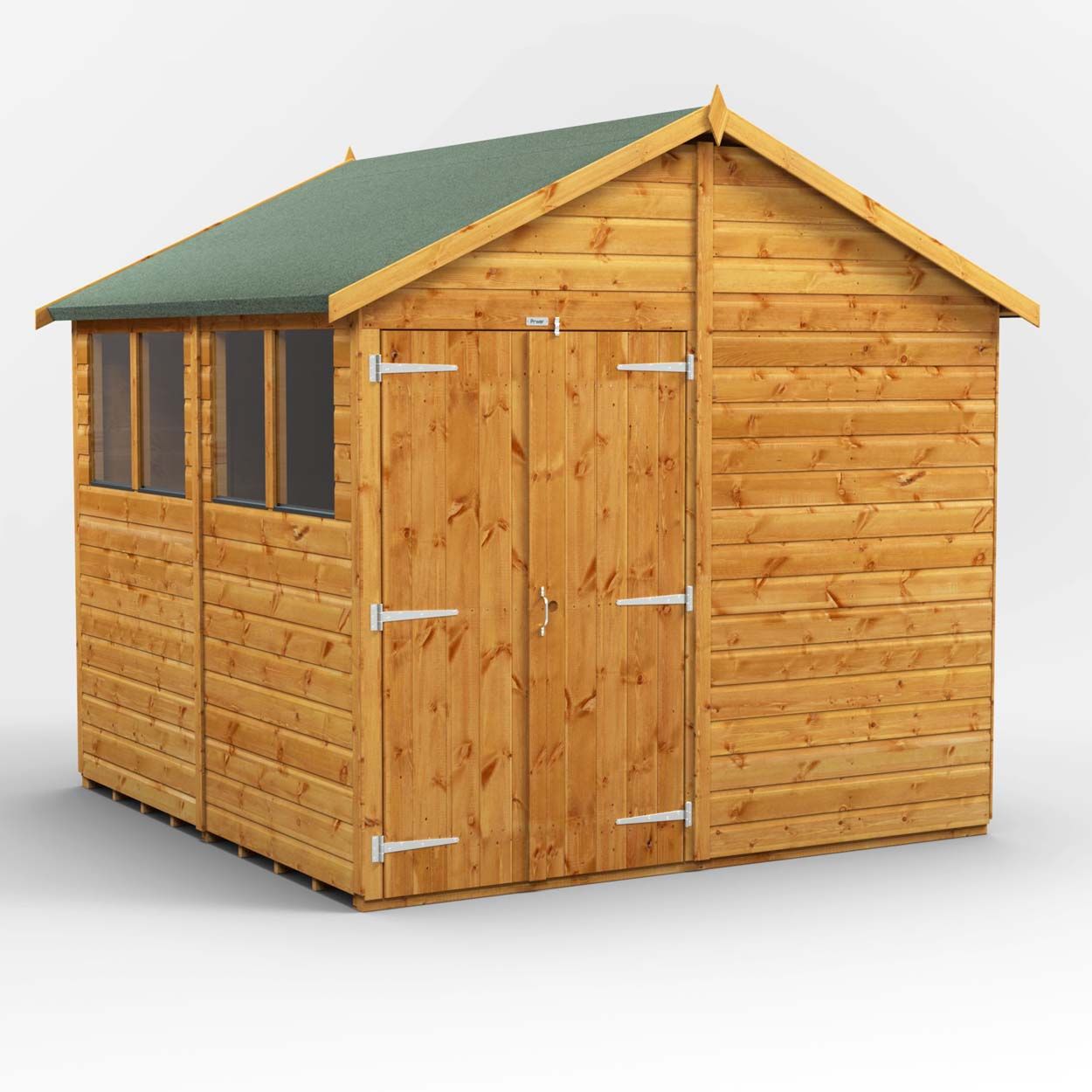 Powersheds Apex Garden Shed - 8ft x 8ft - DD