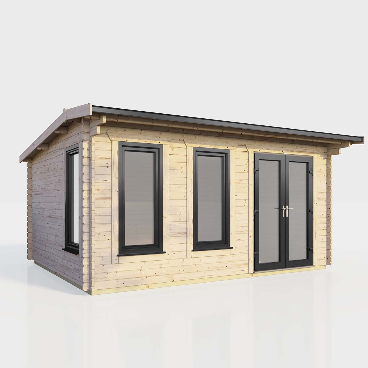 Powersheds Apex Log Cabin 16ft x 10ft DoorsToRight