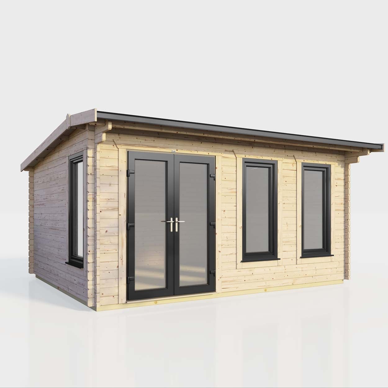 Powersheds Apex Log Cabin 16ft x 10ft DoorsToLeft
