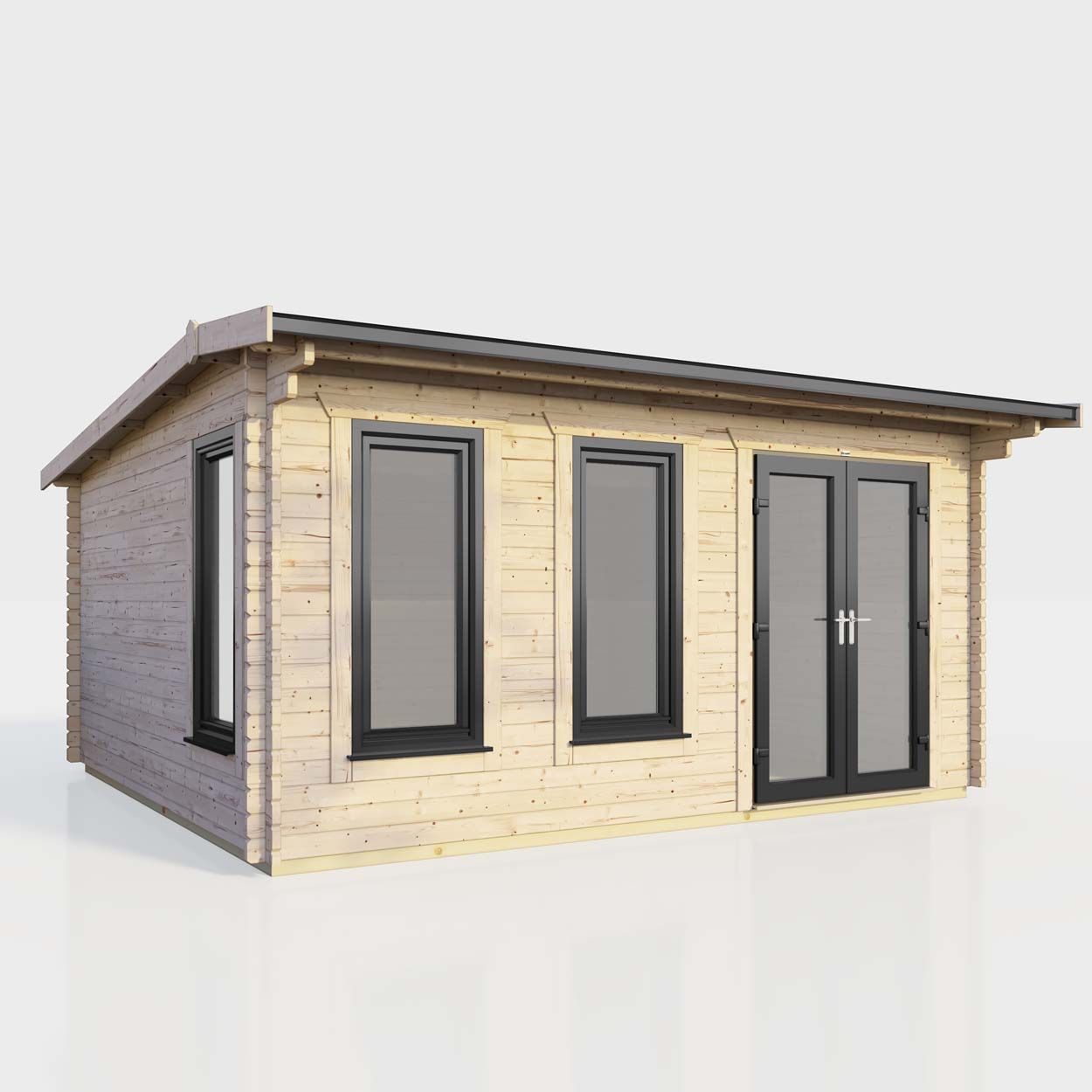 Powersheds Apex Log Cabin 16ft x 12ft DoorsToRight